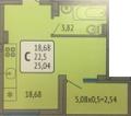 Продаю студию 25кв. м. 1050т. р. западный обход